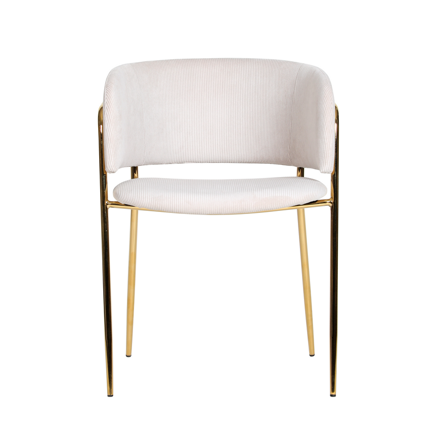 Silla de comedor KL Mia en beige - pana