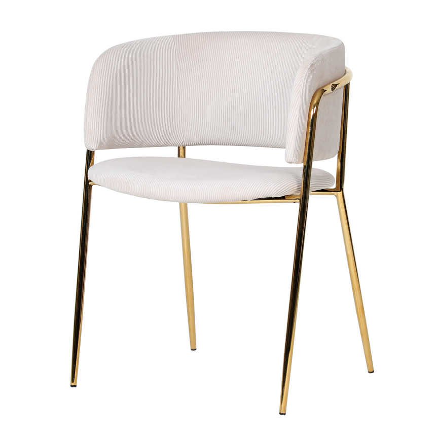 Silla de comedor KL Mia en beige - pana