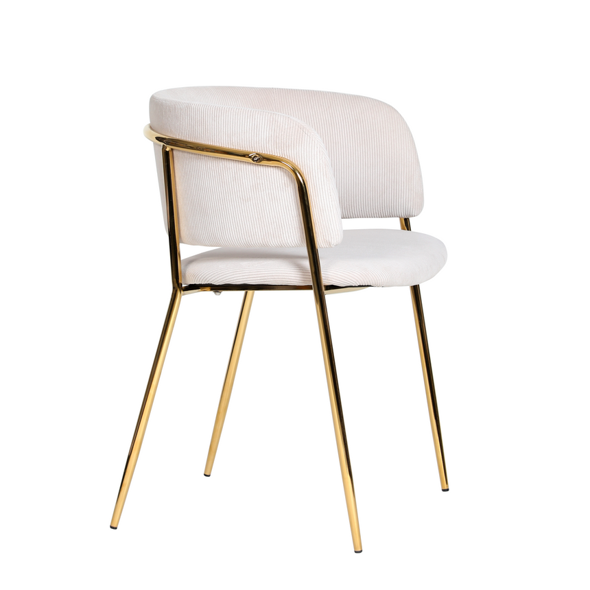 Silla de comedor KL Mia en beige - pana