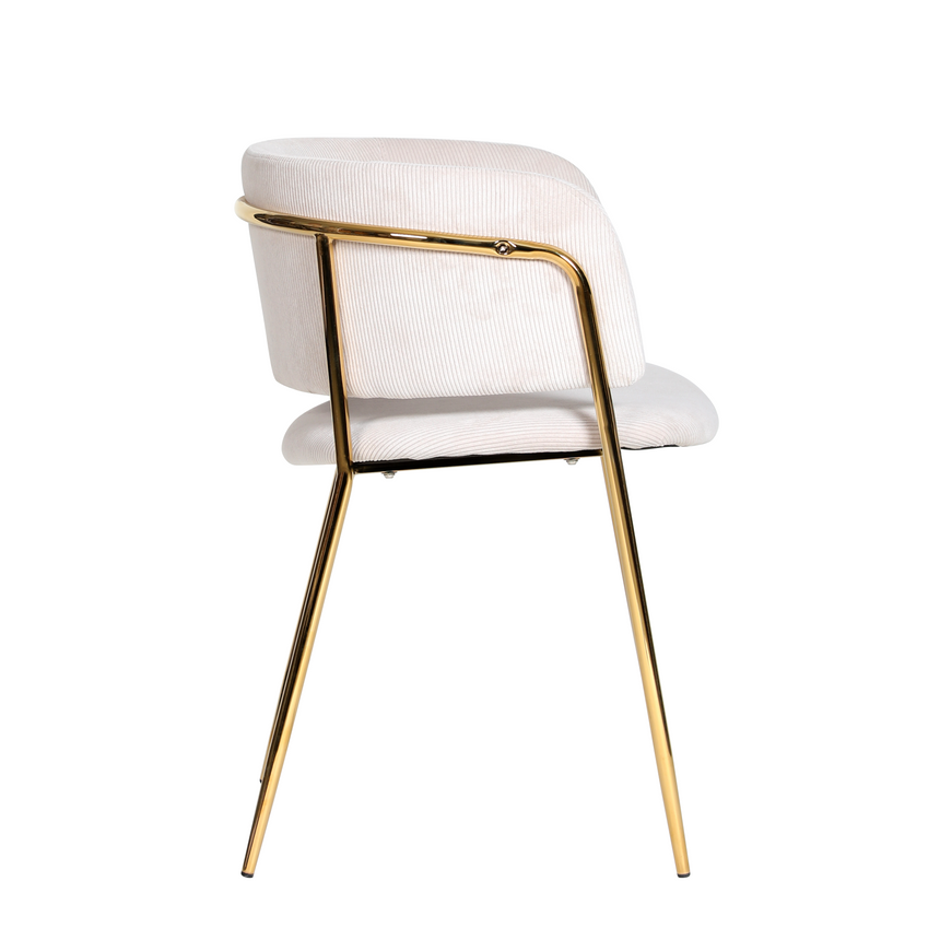 Silla de comedor KL Mia en beige - pana