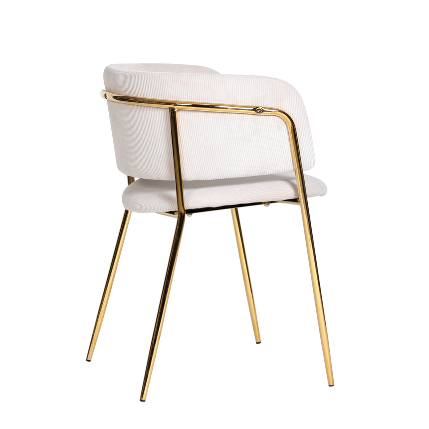 Silla de comedor KL Mia en beige - pana