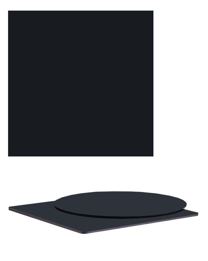 Tablero de mesa PA Black HPL/Compact, 12 mm