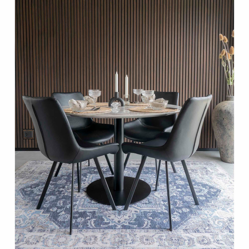 Mesa de comedor Bolzano – Ø110 cm, con patas negras