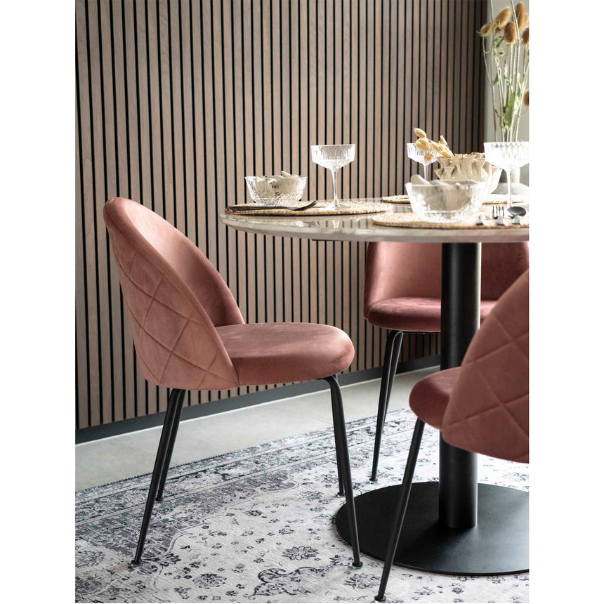 Mesa de comedor Bolzano – Ø110 cm, con patas negras