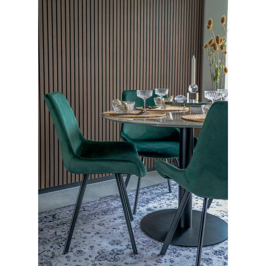 Mesa de comedor Bolzano – Ø110 cm, con patas negras