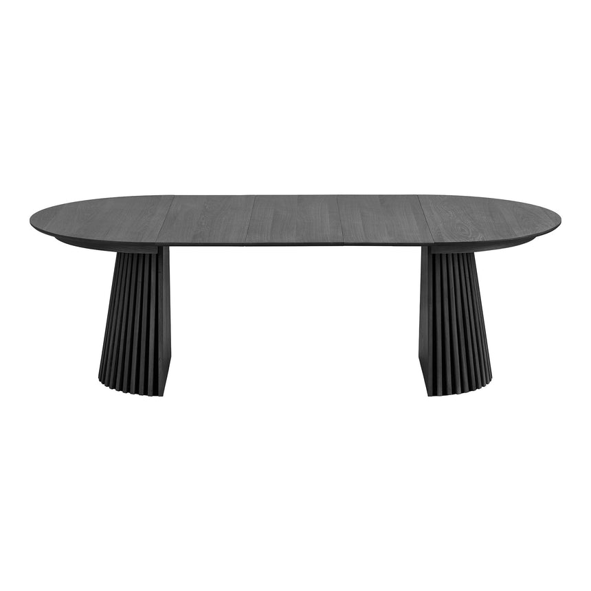 Mesa de comedor Osaka – Ø120 cm / 120–160–200–240 cm, negra