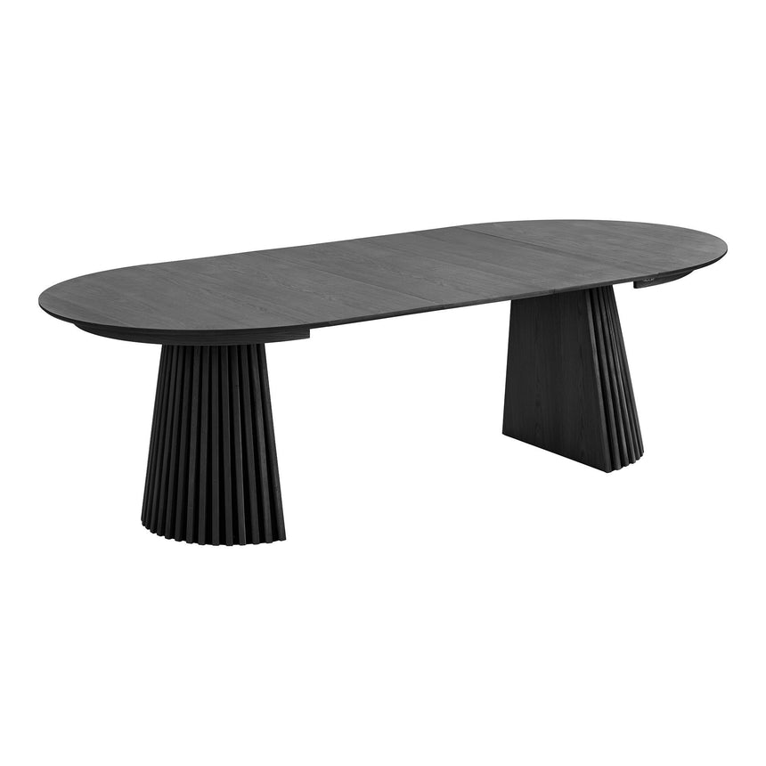 Mesa de comedor Osaka – Ø120 cm / 120–160–200–240 cm, negra