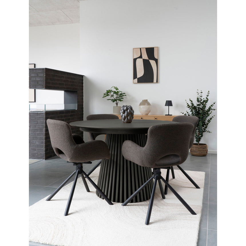 Mesa de comedor Osaka – Ø140 cm, negra