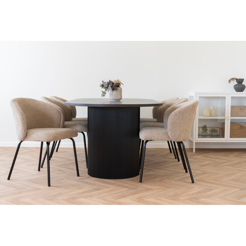 Mesa de comedor Boavista – 100×210 cm, marrón oscuro