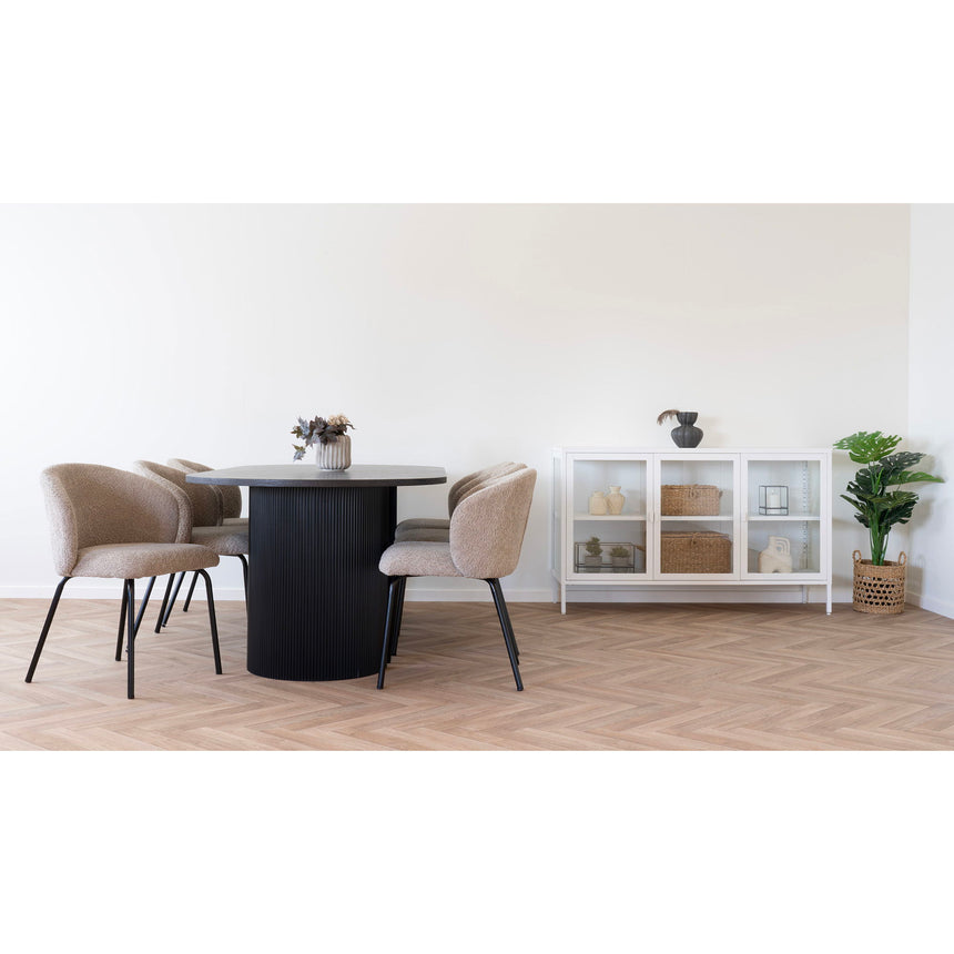 Mesa de comedor Boavista – 100×210 cm, marrón oscuro