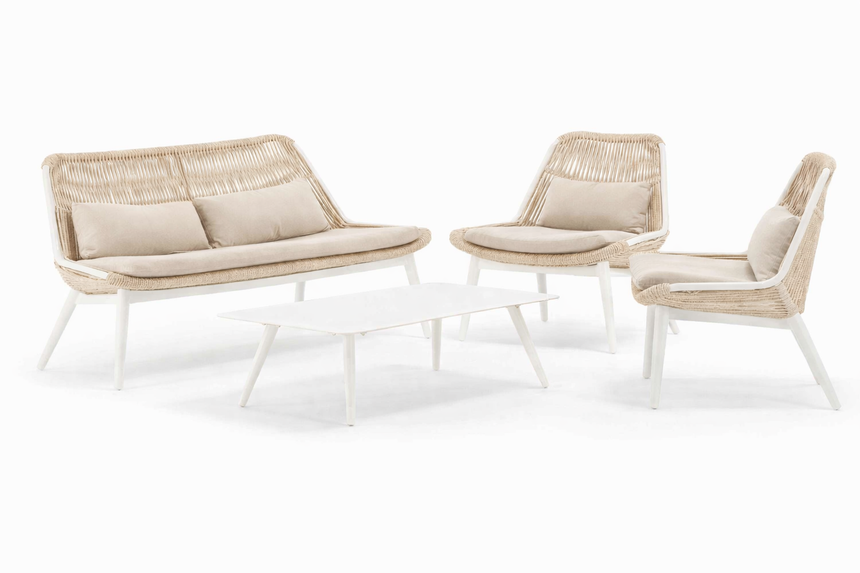 Conjunto de jardín Grattoni Como para 4 personas, beige