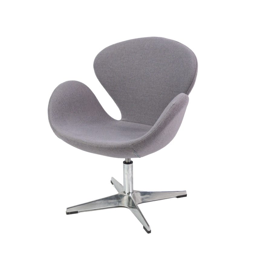 Sillón KH Andora con base giratoria de metal en color gris