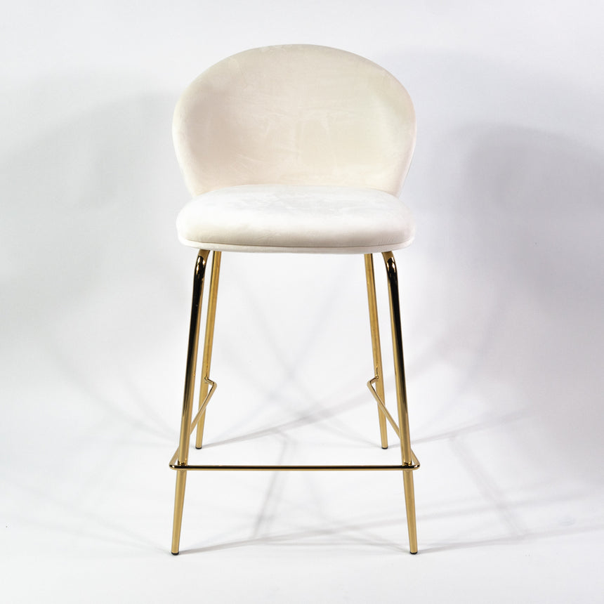 Taburete de bar cómodo KL Lily de 65 cm en color crema