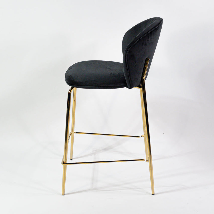 Taburete de bar cómodo KL Lily de 65 cm en color negro