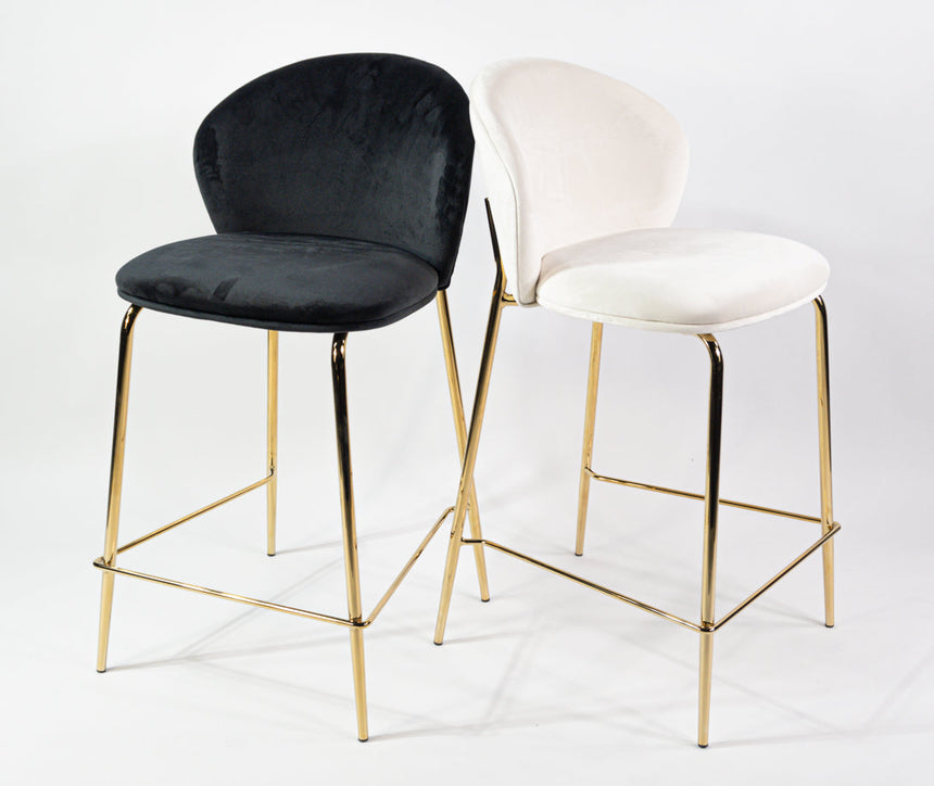 Taburete de bar cómodo KL Lily de 65 cm en color negro