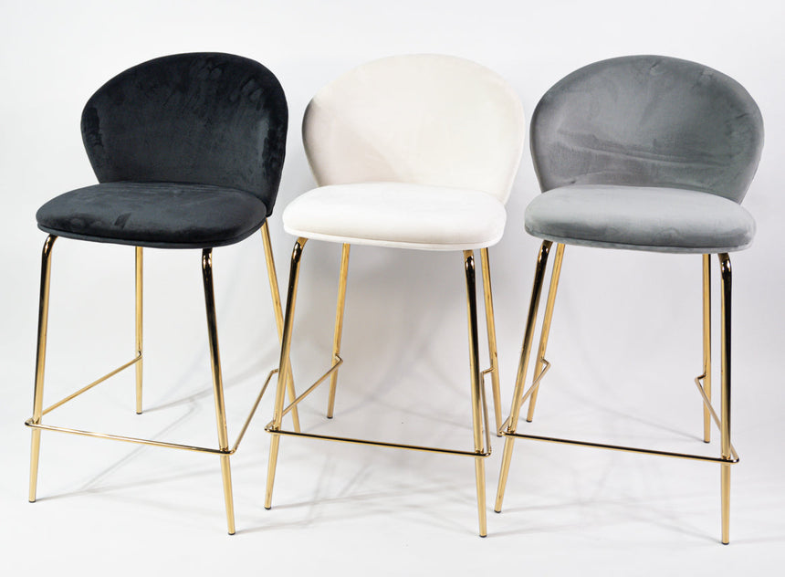 Taburete de bar cómodo KL Lily de 65 cm en color negro