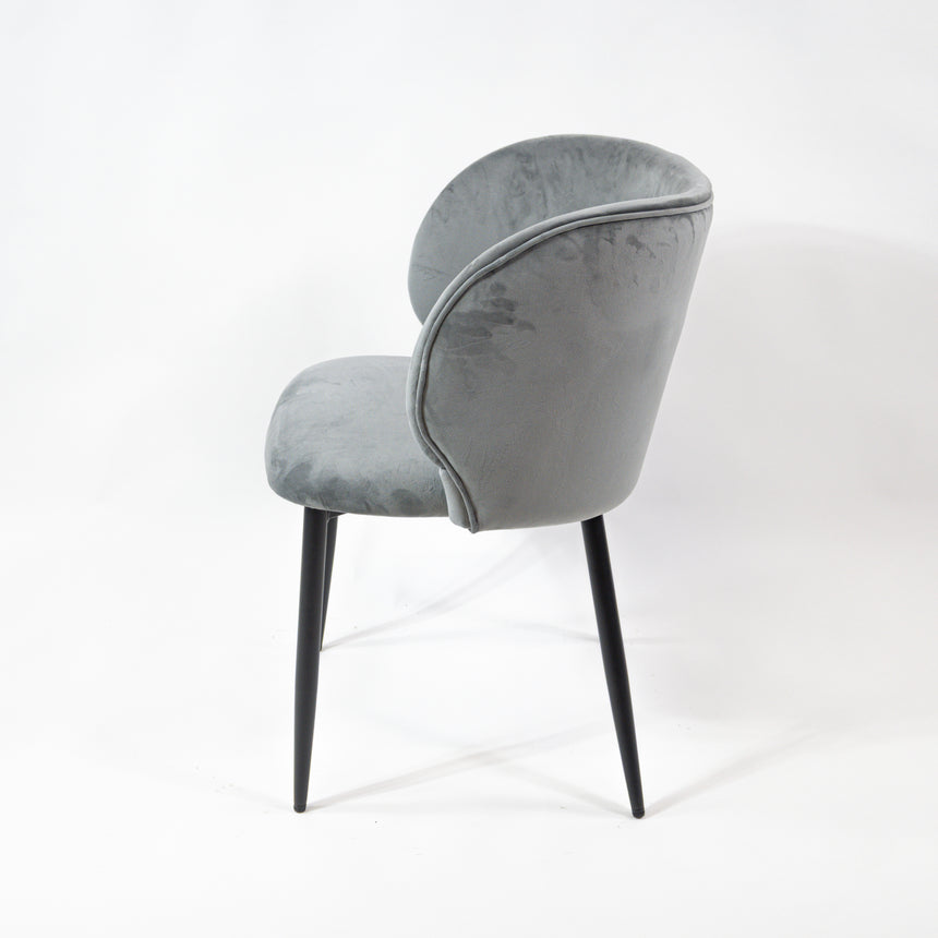 Silla de comedor reforzada KL Violet en gris, edición negra