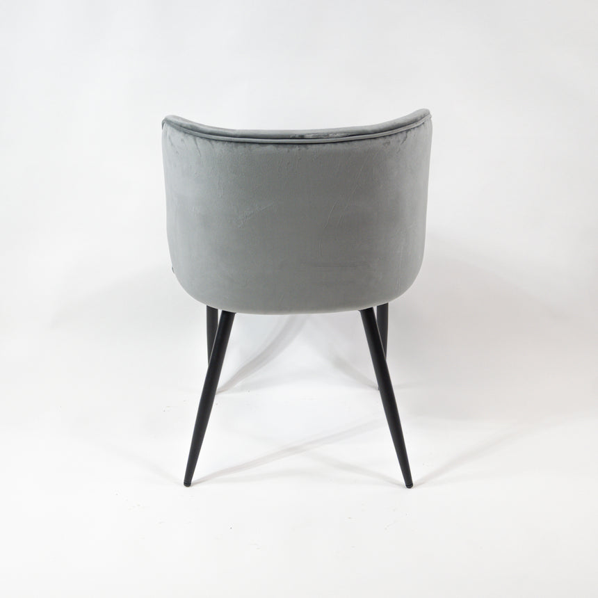 Silla de comedor reforzada KL Violet en gris, edición negra