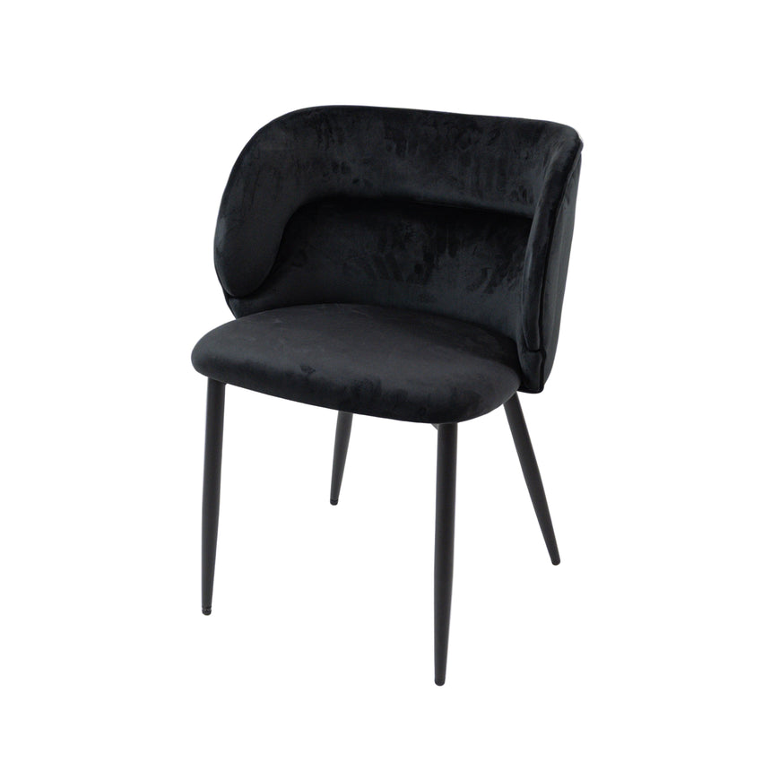 Silla de comedor reforzada KL Violet en color negro, edición negra