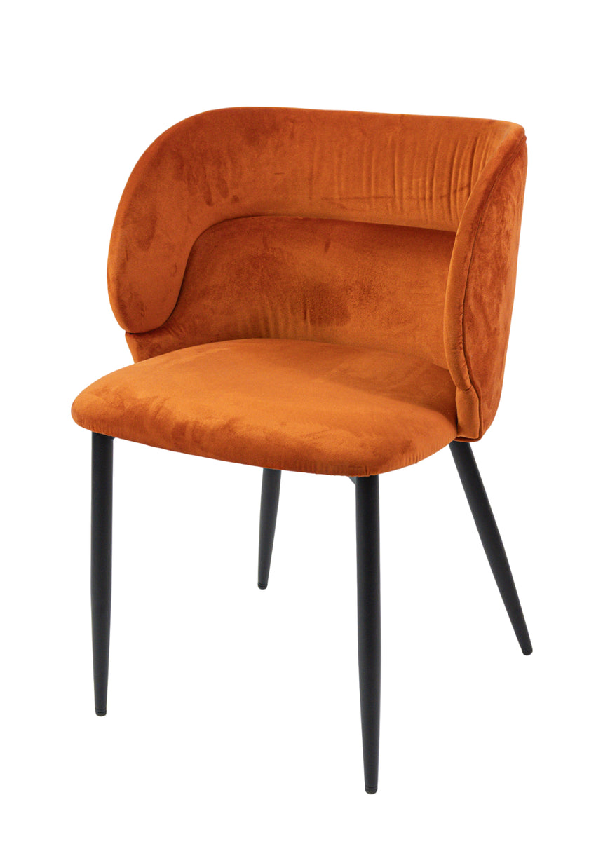 Silla de comedor reforzada KL Violet en naranja o color de su elección, edición limitada