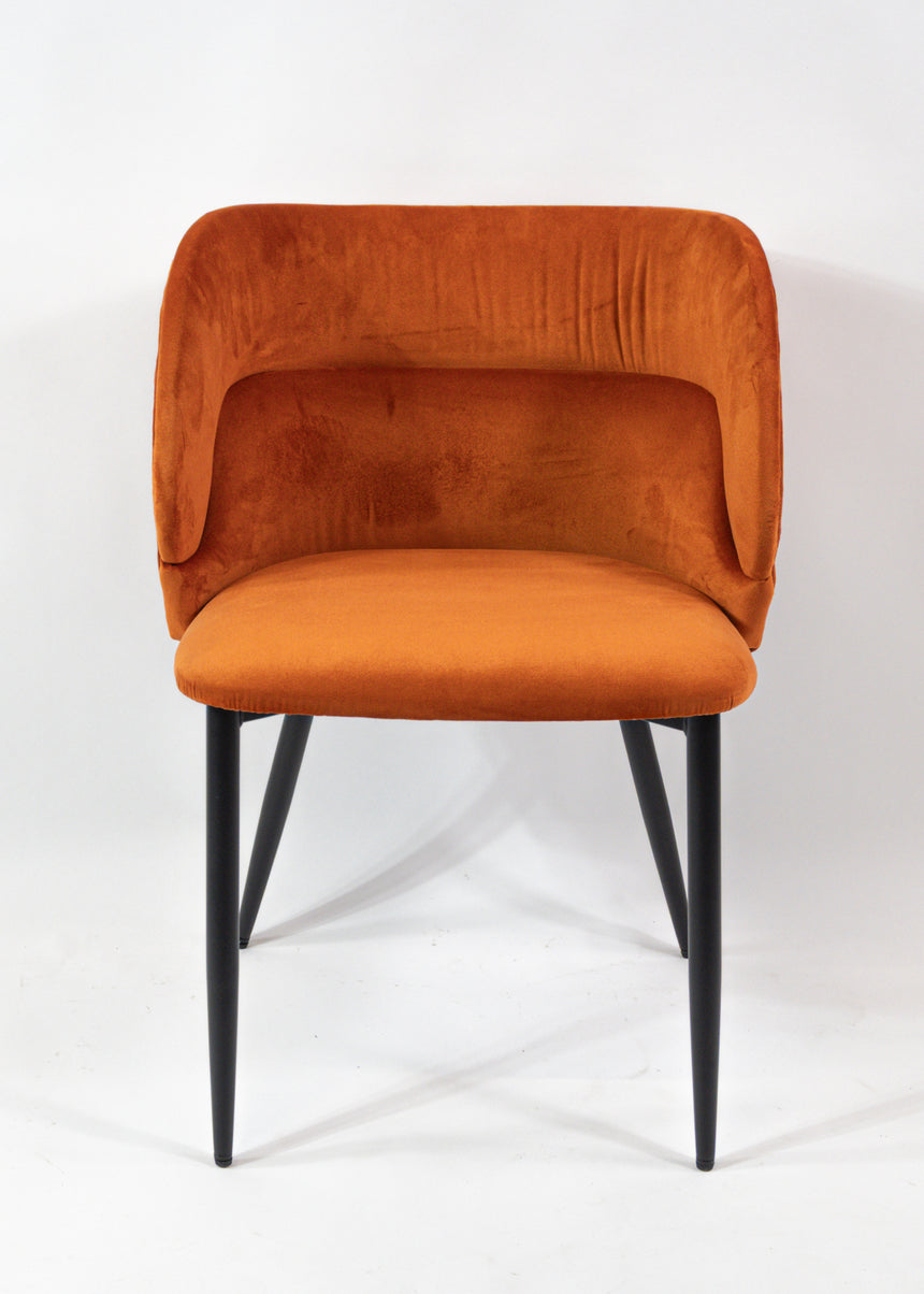 Silla de comedor reforzada KL Violet en naranja o color de su elección, edición limitada