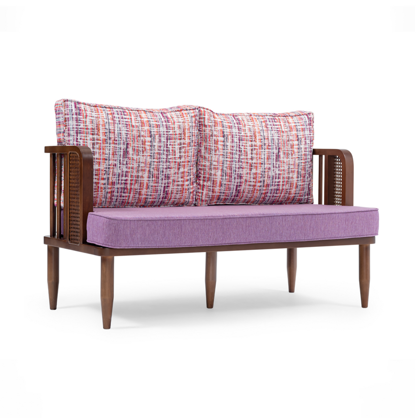 Banco de restaurante de mimbre Gloria, disponible en una variedad de colores.