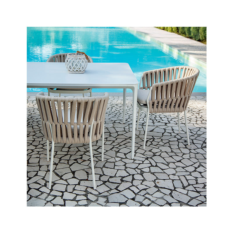Silla de patio exterior Grattoni Soho blanco/beige