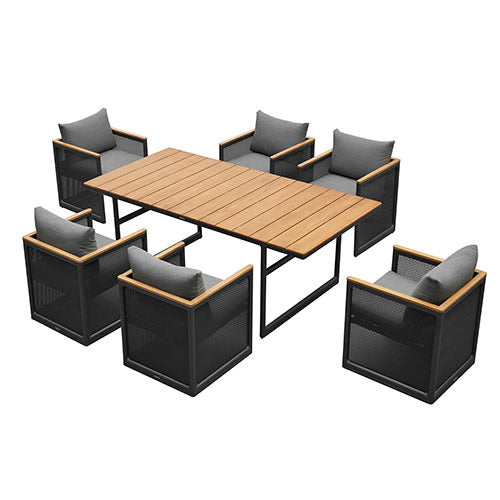 Juego de comedor de jardín de 6 plazas Higold Haven