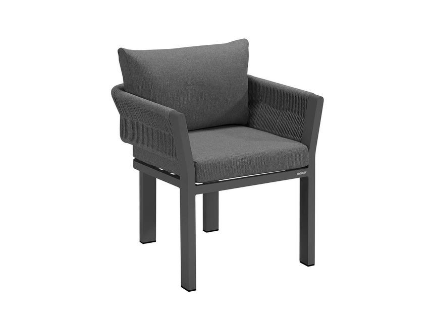 Conjunto de comedor de jardín Higold Borromeo de 6 plazas en negro