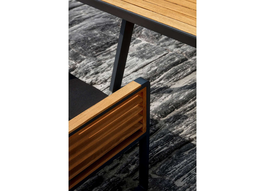 Conjunto de comedor de jardín de 4 plazas Higold New York, color negro