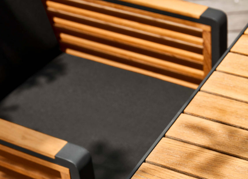 Conjunto de comedor de jardín de 4 plazas Higold New York, color negro