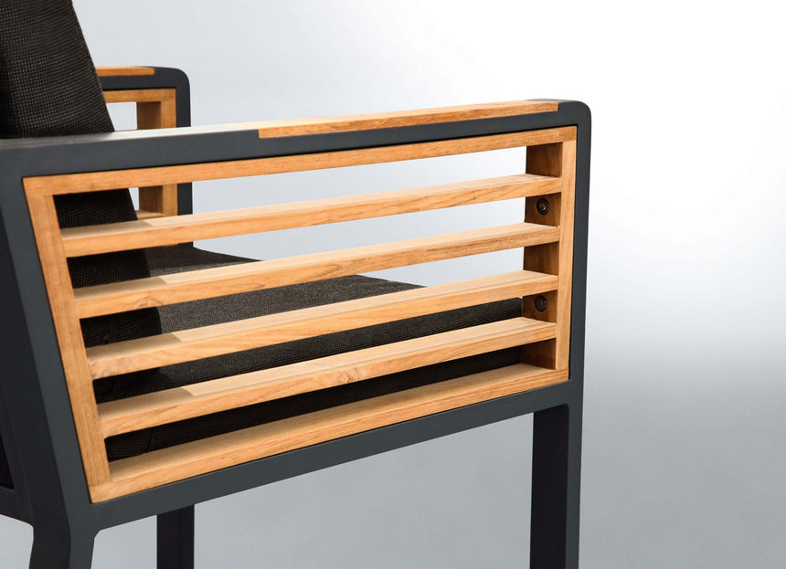 Juego de comedor de jardín Higold New York de 6 plazas, color negro