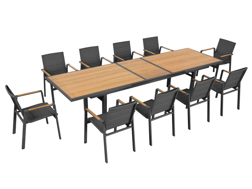 Higold Nofi - Juego de comedor de jardín para 10 personas en color negro