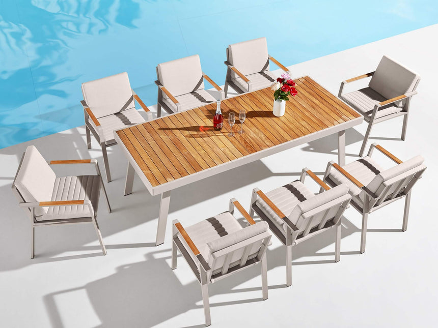 Higold Nofi - 8 személyes kerti étkezőszett bézs színben