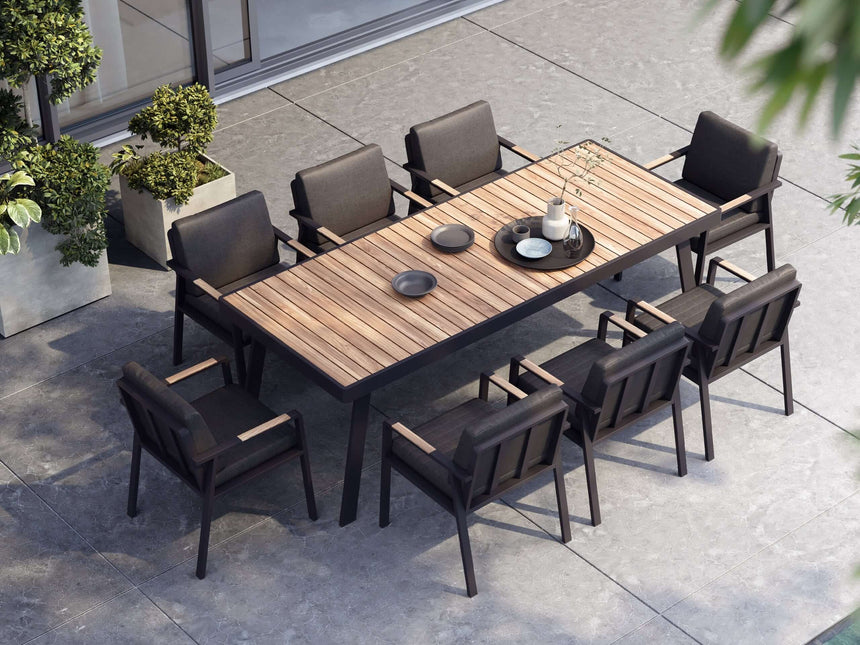 Higold Nofi - 8 személyes kerti étkezőszett fekete színben