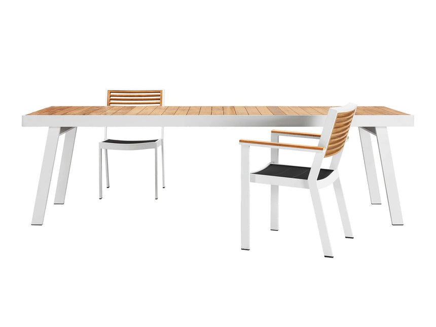 Juego de comedor de jardín Higold York de 10 plazas, blanco