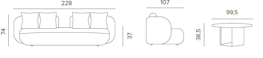 Grattoni Cosy – Conjunto de terraza con jardín para 5 personas