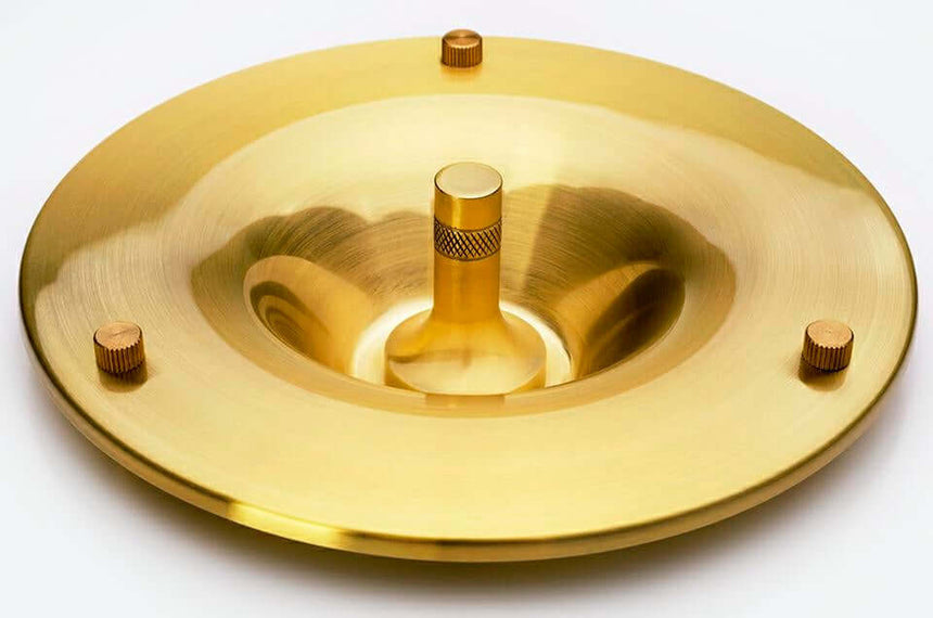 Lámpara de mesa Arte blanca y dorada – aluminio, cristal