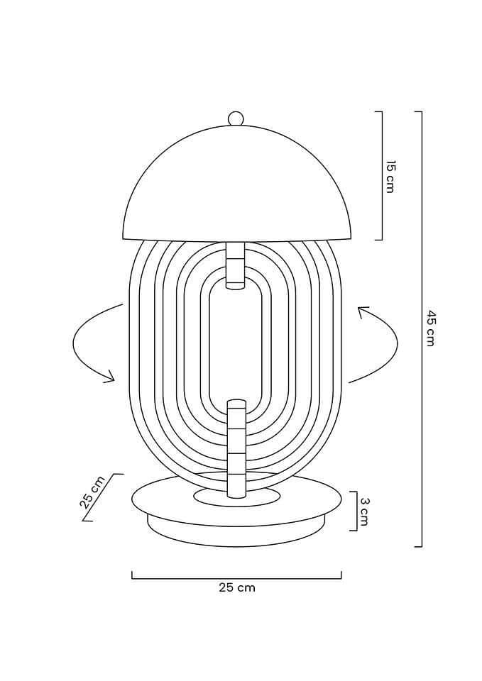 24. Lámpara de mesa Bottega oro/negro