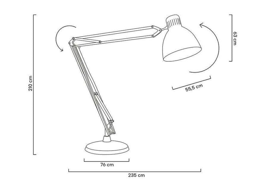 Lámpara de pie gigante negra – metal