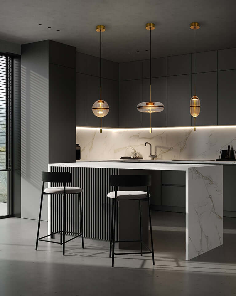 Lámpara colgante Chaplin 200 cobre – LED, cristal