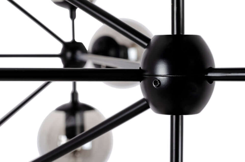 Planetario 15 fekete függesztett lámpa – füstüveg búrával