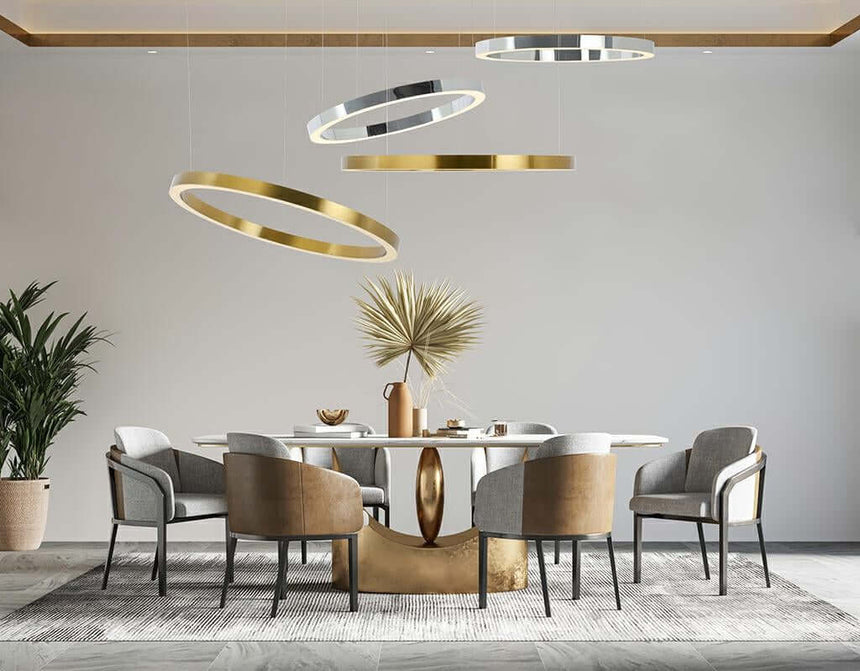 Lámpara colgante Ring 100 plateada – LED, acero pulido