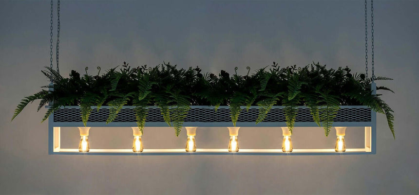 Lámpara colgante floral Semira 180 – industrial, blanca