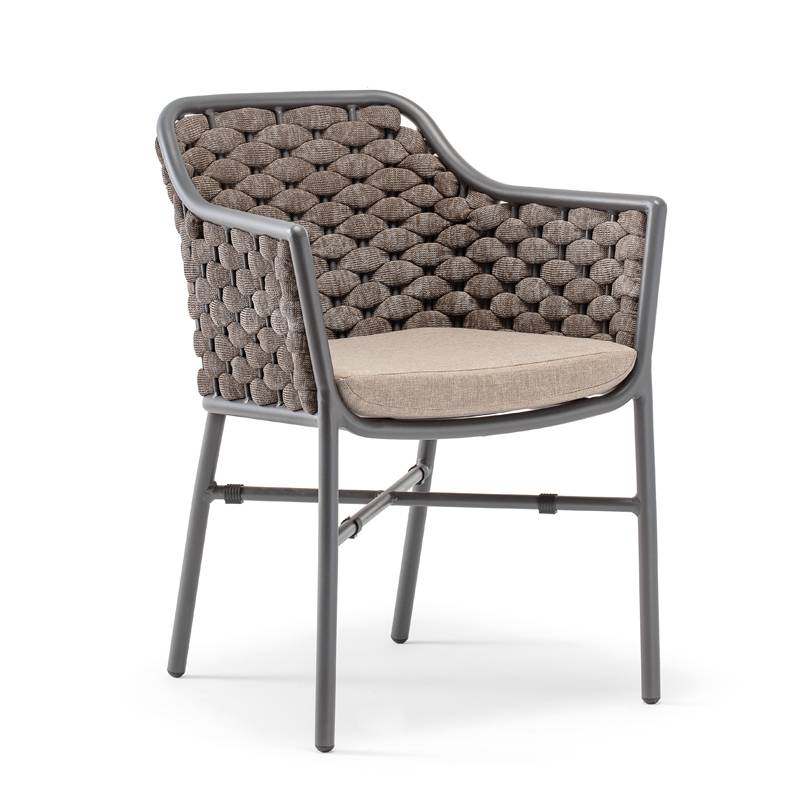 Silla de patio exterior Grattoni Panama antracita/marrón mixto