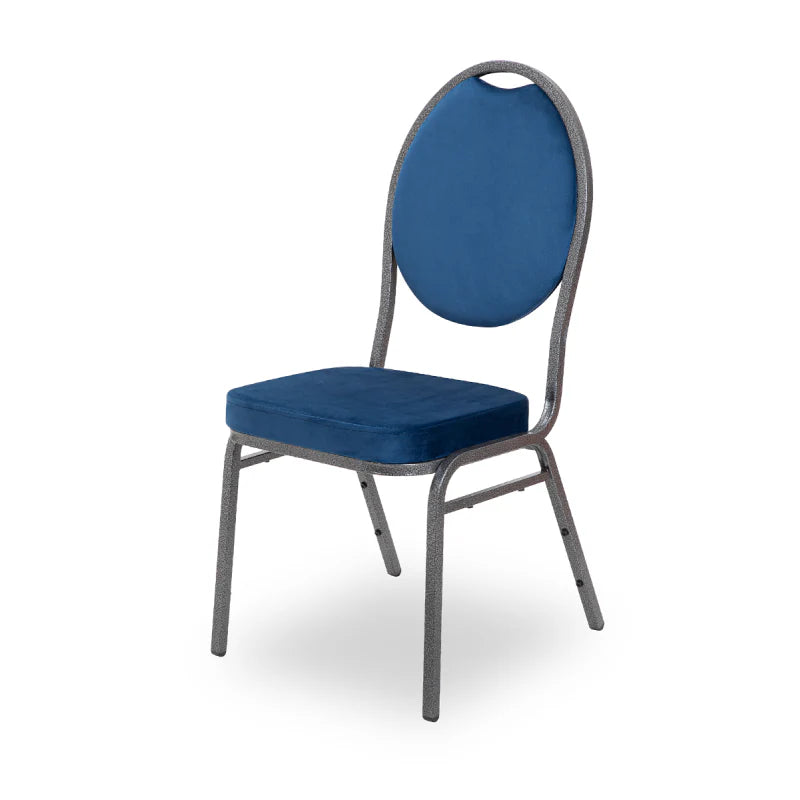 Silla de banquete Herman - azul, terciopelo
