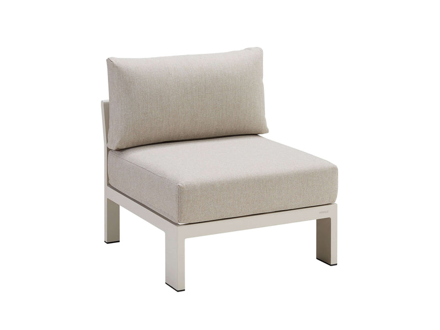 Conjunto de sofá esquinero de jardín Higold Borromeo de 5 plazas, color topo