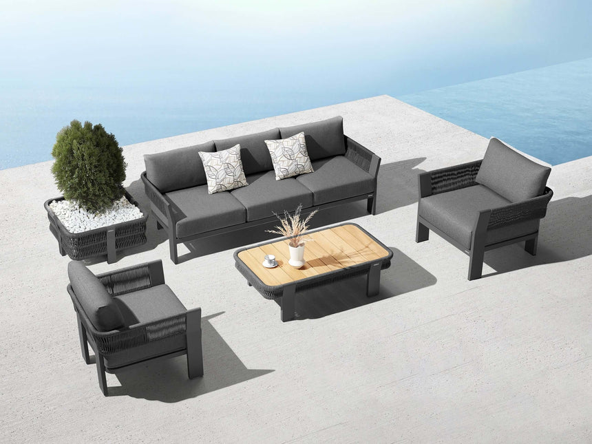 Higold Borromeo 5 személyes kerti ülőgarnitúra szett, antracit színben