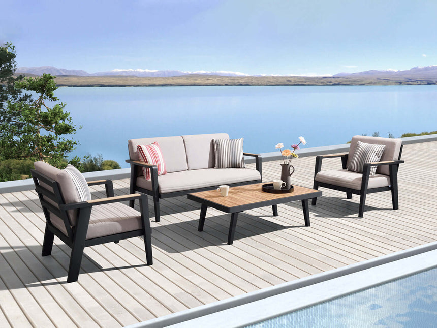 Higold Emoti - 4 személyes kerti ülőgarnitúra, fekete színben