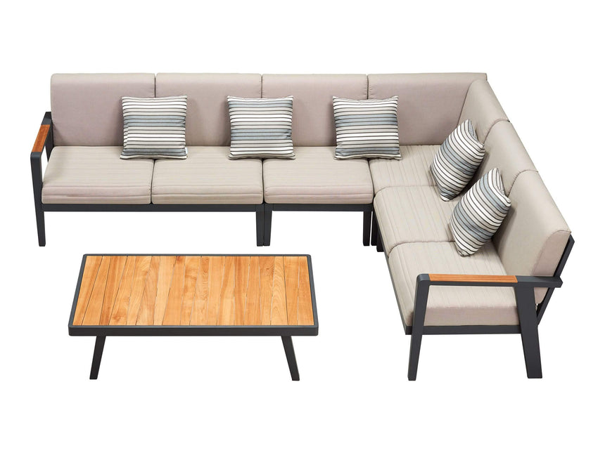 Higold Emoti - 5 személyes sarokülő garnitúra fekete színben